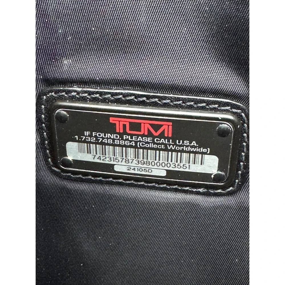 Tumi Nylon Leather Trim Flat Messenger Crossbody Bag Black 24105D Unisex